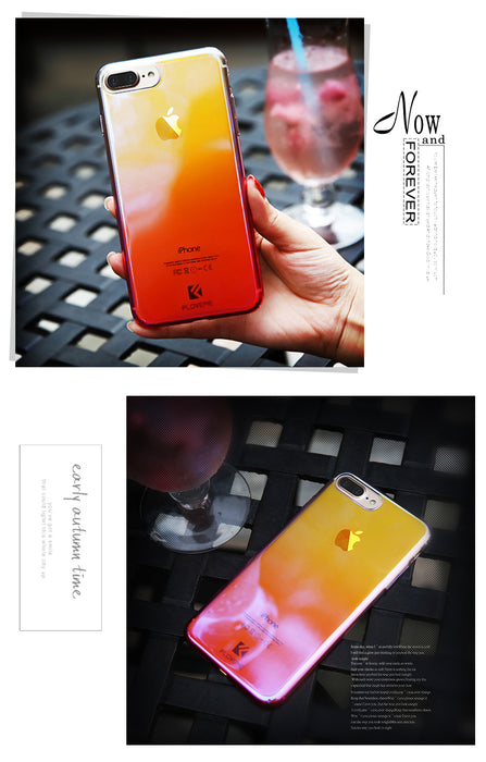 FLOVEME Case For iPhone X Luxury Case Gradient Hard Clear Cover For iPhone X 10 Ten Changing Color Case - iDeviceCase.com