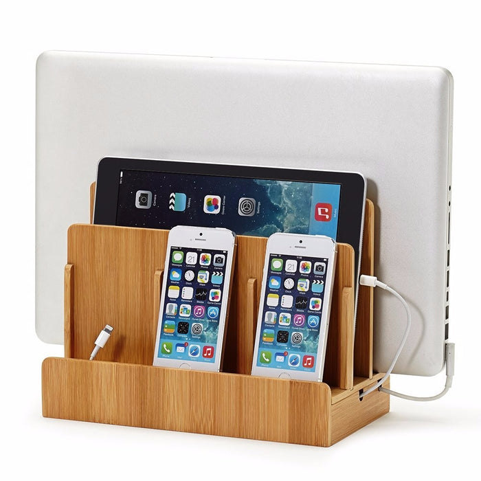 Multi Device Charging For Laptops,Tablets,Phones-Strong Build,Eco-Friendly Bamboo Station - iDeviceCase.com