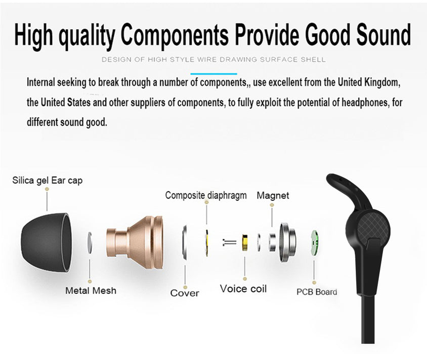 PTM Earphone Sport Headphone Bluetooth Headset Wireless Earbuds With Microphone Earpods - iDeviceCase.com