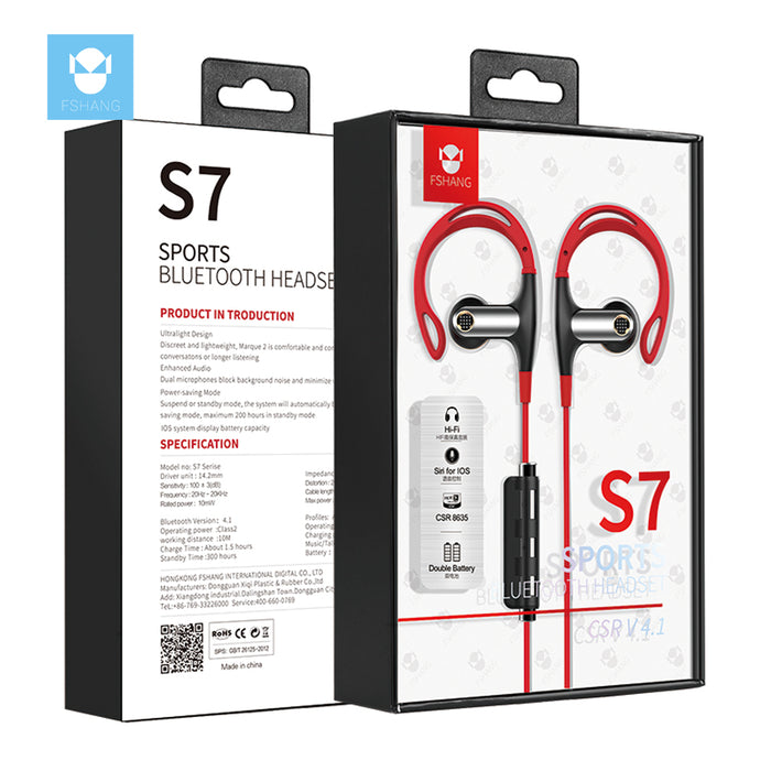 FShang Bluetooth Earphone Bass Stereo Wirele Earpiece With Microphone CSR Sport Running Anti Sweat HIFI Headset Earbuds kulakl k - iDeviceCase.com