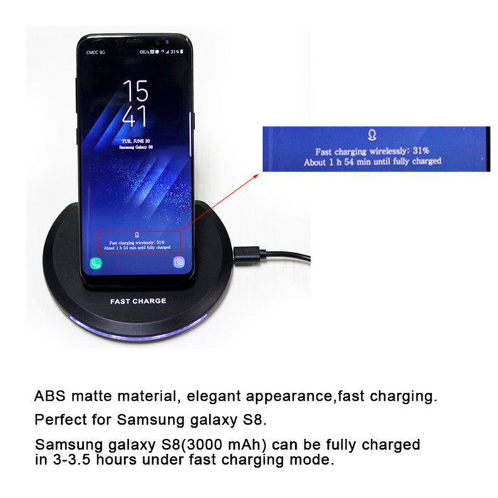 ECDREAM Qi fast wireless charger for Samsung galaxy S8 S7 dock mobile phone battery power charging - iDeviceCase.com