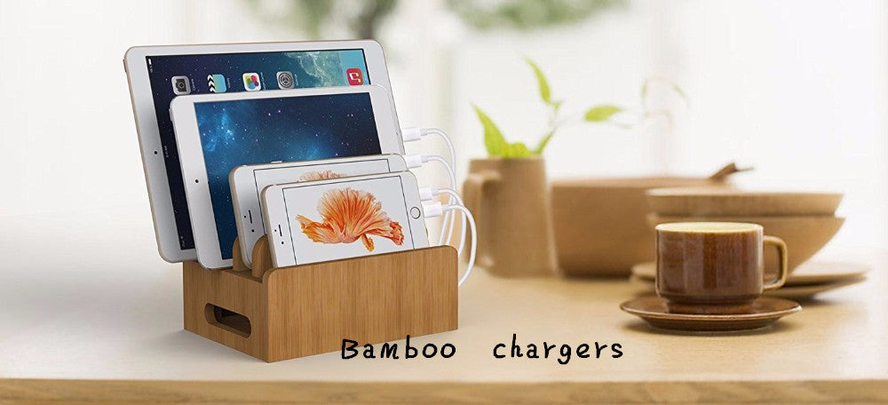 Watch Charging Stand Charging Dock Bamboo Charger Hub 5V3A Smart Charge Station Multi-Device - iDeviceCase.com