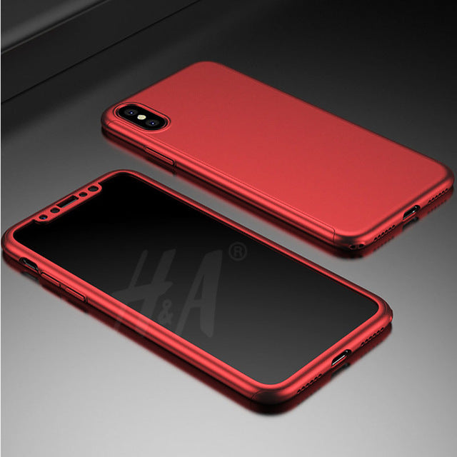 H&A 360 Degree Protection Case For iphone X Cover Luxury Case Plastic Hard Shockproof Back Cover For iphone X Phone Shell - iDeviceCase.com