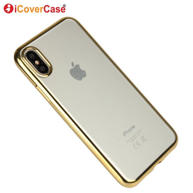 Phone Cases Coque Luxury Gold Plating Gilded Clear Soft TPU Case Silicone Back Cover - iDeviceCase.com