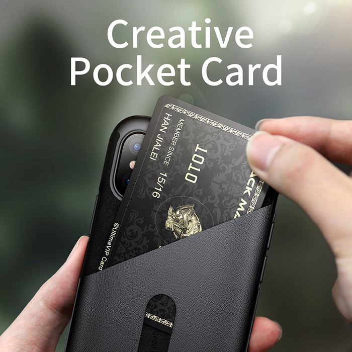 Baseus Card Pocket Case For iPhone X Capinhas PU Leather PC TPU Protective Card Slot Wallet Cover - iDeviceCase.com
