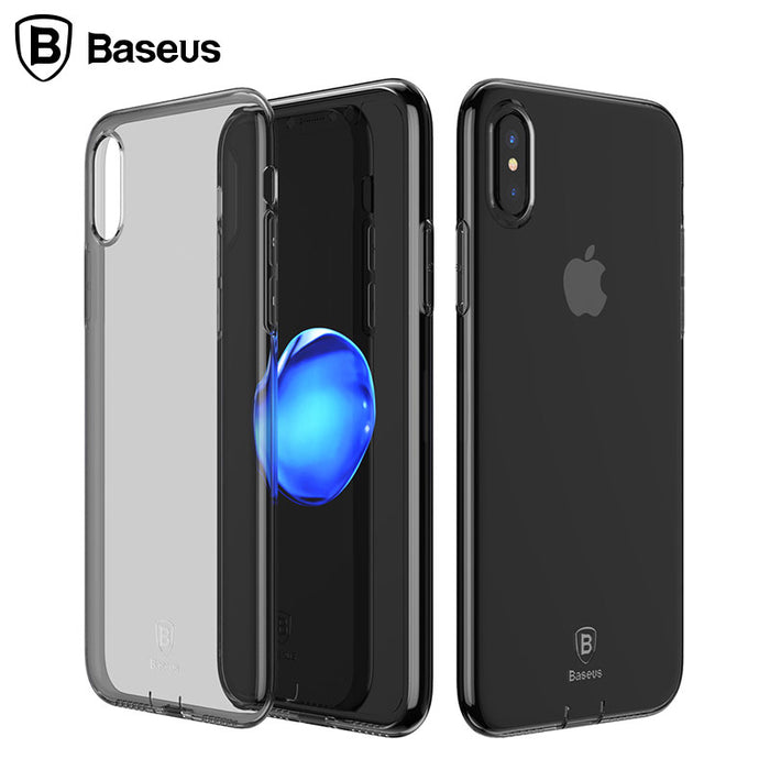 Baseus Transparent Silicone Case For Apple iPhone X Clear Soft TPU Dust Plug Mobile Phone Cases - iDeviceCase.com