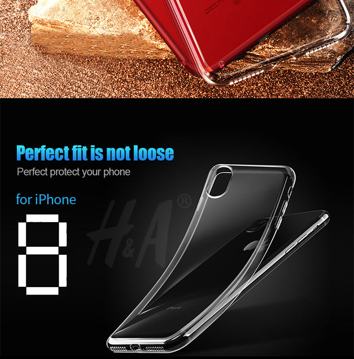Soft TPU Anti-crash Phone Back Shell Case For iPhone X Cover Transparent Protection Cover - iDeviceCase.com