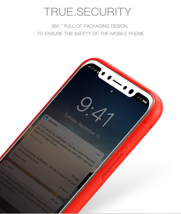 FSHANG Luxury Litchi Grain Soft TPU Phone Back Capa For Apple iPhone X Case With Retail Package - iDeviceCase.com