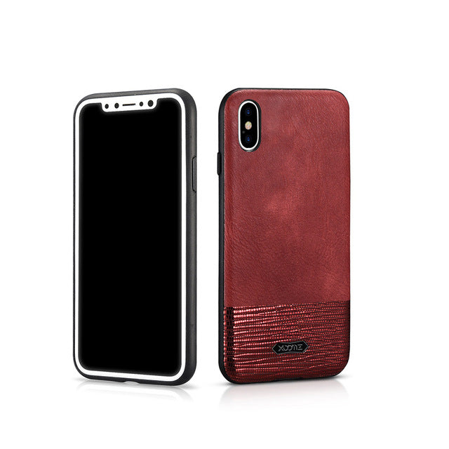 Fahsion Serpentine Stitching Leather Fitted Case For Apple iPhone X Anti-Knock Protect Snake Pattern Case For iPhone X 5.8 inch - iDeviceCase.com