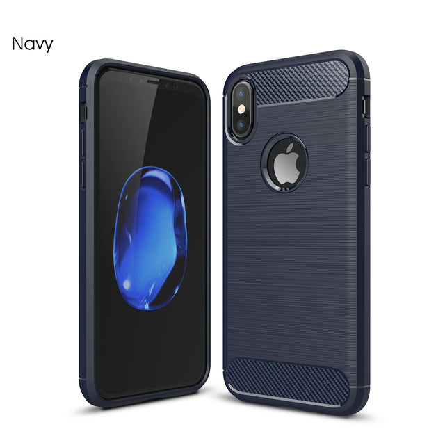 Soft Silicone TPU Carbon Fiber Case Coque Luxury Shockproof Armor Full Cover Protection - iDeviceCase.com