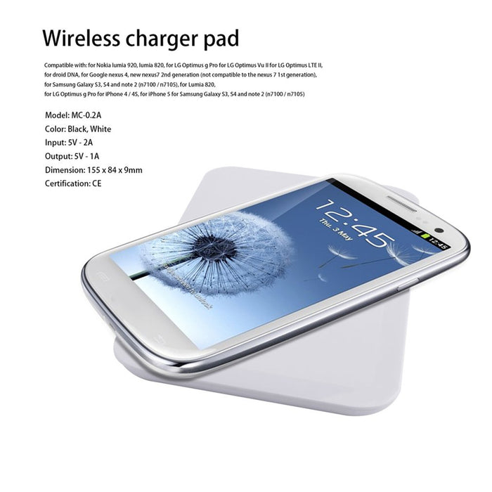 White Qi Standard Wireless Charging Charger Transmitter Pad - iDeviceCase.com