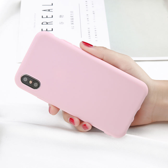 USLION Phone Case Simple Solid Color Ultrathin Soft TPU Cases Cute Candy Color Back Cover Capa - iDeviceCase.com