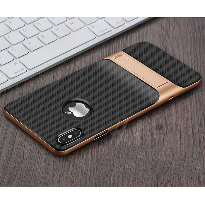 Luxury 360 Protective Case For iPhone X Cover Kickstand PC+TPU Shock Proof Holder Phone Cover For iPhone X Case Coque H&A - iDeviceCase.com