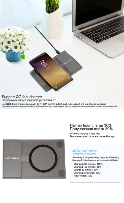 KEYSION Qi Wireless Charger 10W Fast Wireless Charger Charging Pad for iPhone X 8 8 Plus for Samsung S8 Plus Note 8 S7 Edge S6 - iDeviceCase.com