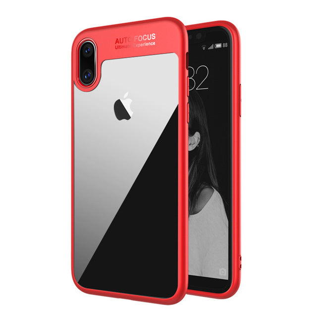Lovebay Transparent Full Cover Case For iPhone X Clear Phone Cases Super Slim Soft TPU Acrylic & PC Back Cover For iPhoneX - iDeviceCase.com