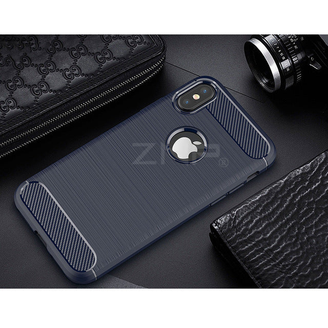 ZNP Carbon Fiber TPU Soft Silicone Cases Luxury Back Protector shell - iDeviceCase.com