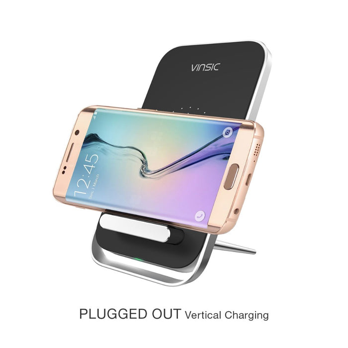 Vinsic Qi Wireless 3 Coils Charge Pad with Phone Holder Stand - iDeviceCase.com