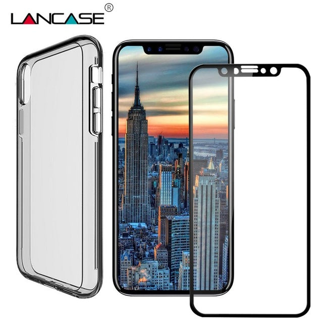 LANCASE TPU Cover PC+TPU Front Back Full Cover Clear Case For iPhone X (10) Screen Protector - iDeviceCase.com