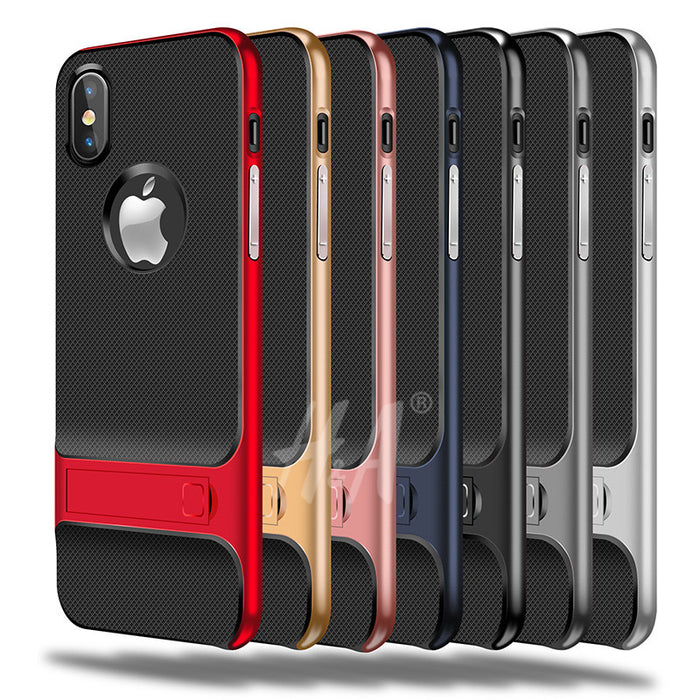 H&A 360 Protective Case For iPhone X Cover Kickstand PC+TPU Shock Proof Holder Phone Case For iPhone X Cover - iDeviceCase.com