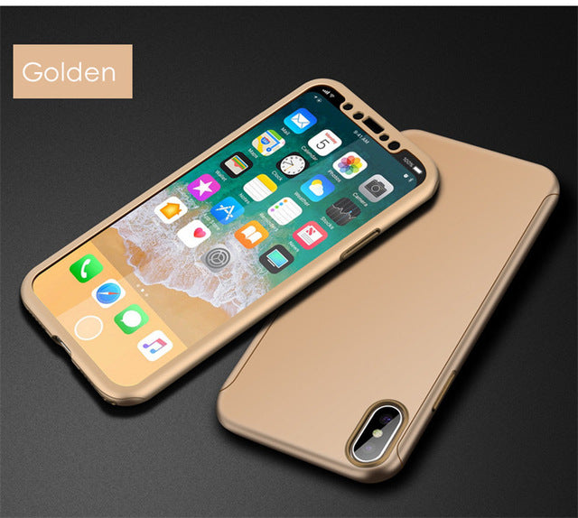 360 Degree Full Cover Red Cases For iPhone X Case Luxury Back Plastic PC Cover - iDeviceCase.com