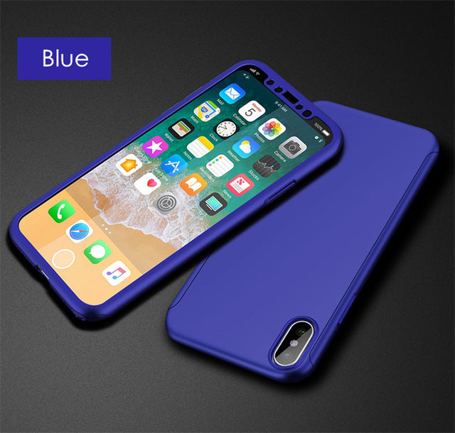 360 Degree Full Cover Red Cases For iPhone X Case Luxury Back Plastic PC Cover - iDeviceCase.com
