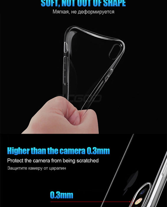 OICGOO Ultra Thin Clear Soft Full Cover Case For iPhone X Transparent Crystal Silicone TPU Case - iDeviceCase.com