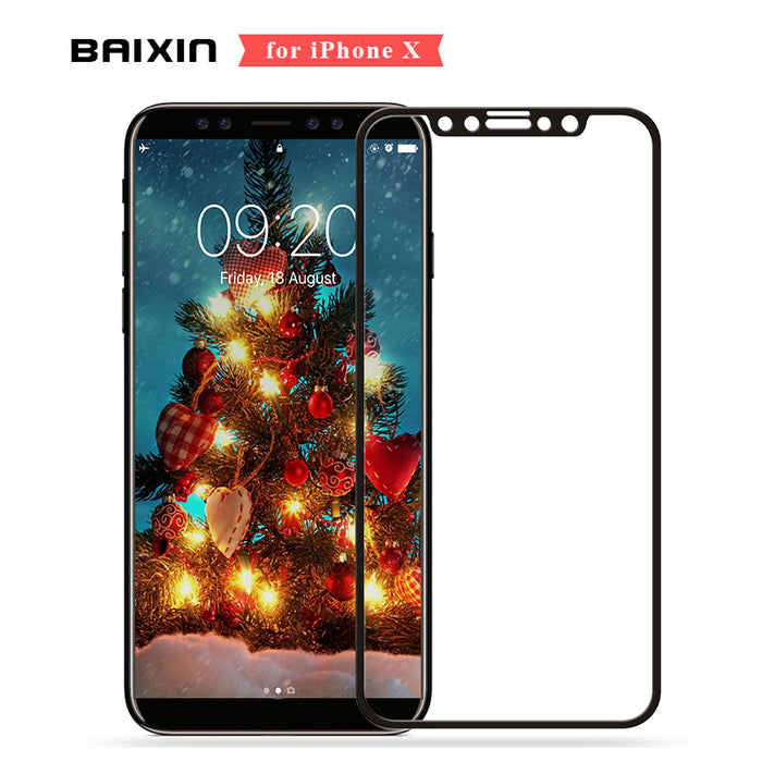 Baixin For Apple iPhone X Tempered Glass for iPhone X 10 ten 9H 4D Full Cover Screen Protector Glass - iDeviceCase.com