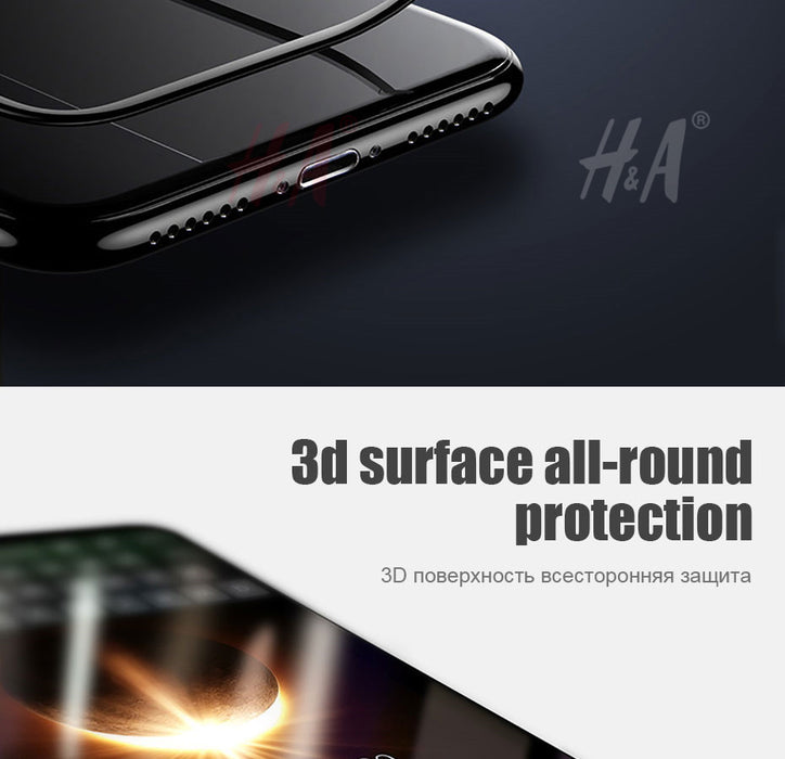 H&A 3D Curved Cover Carbon Fiber Tempered Glass For iPhone X Screen Protector For iPhone 10 Tempered Glass Soft edge Full Glass - iDeviceCase.com