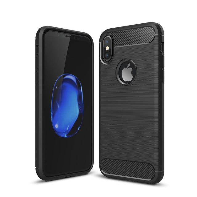 NUOQIQI Phone Cases Carbon Fiber Brushed TPU Silicone Back Cover Soft - iDeviceCase.com
