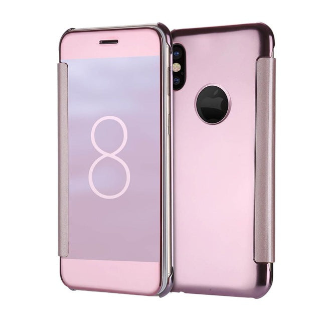 Ranipobo For Apple Iphone X Case Cover Luxury Fashion Bling Hard Smart Stand Leather Flip Mirror Phone Case for Iphone X Cover - iDeviceCase.com