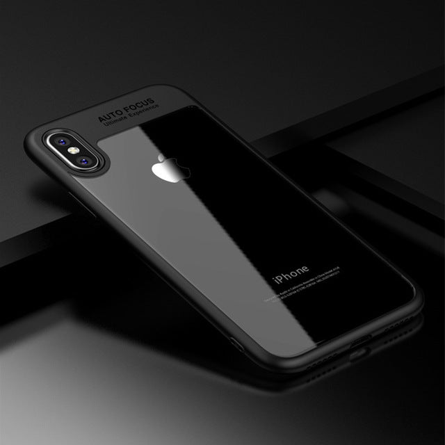 For iPhone X /10 Case, SUNGUY Transparent Hard PC Back+Soft TPU Bumper Hybrid Ultra-Thin Full Protective Shockproof Cover Case - iDeviceCase.com