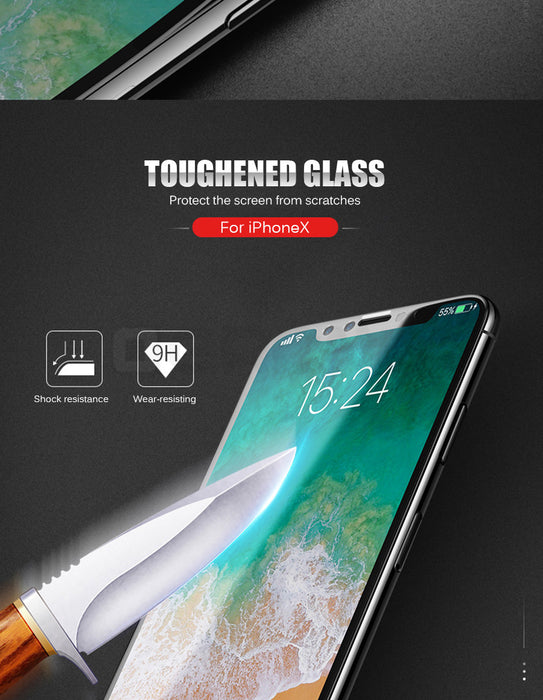 Tempered Glass For iPhone X 3D Full Cover Soft edge Tempered Glass protective film - iDeviceCase.com