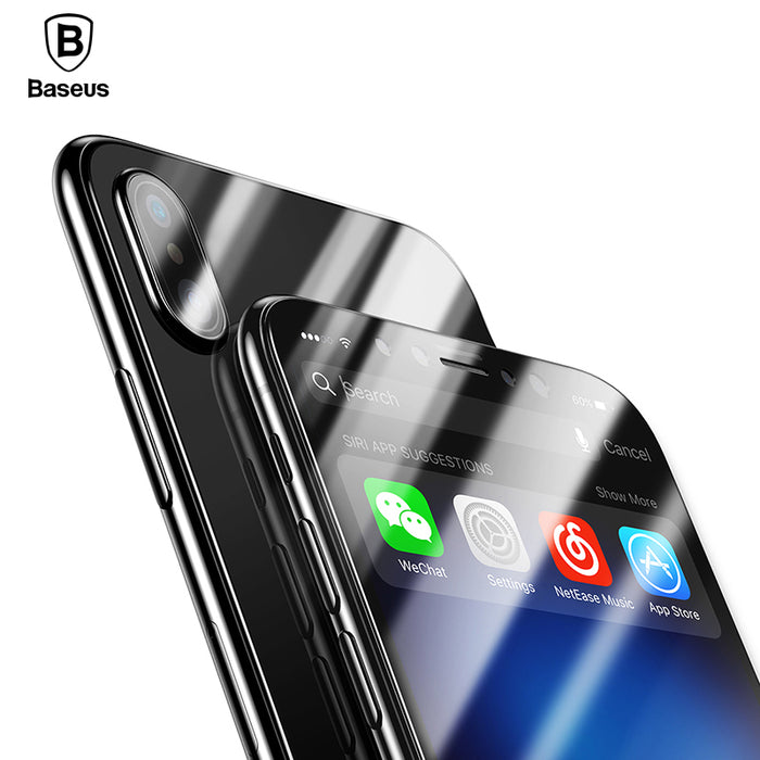 Baseus 3D Curved Screen Protector Tempered Glass For iPhone X 10 Front Back Full Protective Film - iDeviceCase.com