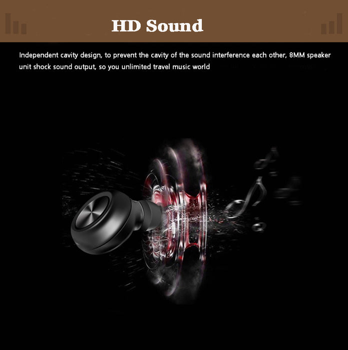Tebaurry Mini Bluetooth Earphone Wireless Bluetooth Headset  Invisible in-ear Bass Earbuds with Mic - iDeviceCase.com