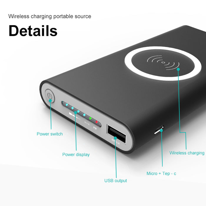Hot sale Qi 8000mAh Power Bank Wireless Mobile Phone Charger for iPhone 8 X for Samsung S8 so on Wireless External Battery Pack - iDeviceCase.com