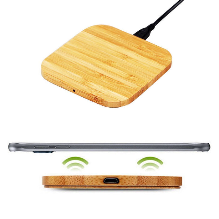 GOLDFOX Portable Qi Wireless Charger Charging Slim Wood Pad Mat Cell Battery Charger Charge - iDeviceCase.com