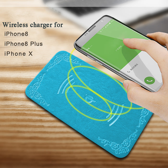 Qi Wireless Charger 5V/2A PU leather Ultra thin wireless charger pad - iDeviceCase.com