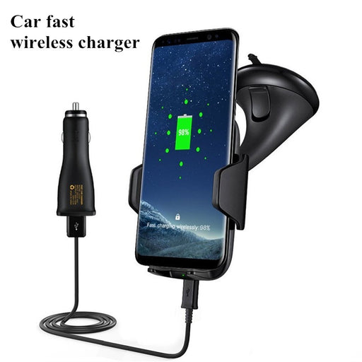 Charging Car Mount Holder For Iphone X 8 Plus Fast Qi Wireless Charger Phone Holder for Samsung Galaxy Note 8 S8 S7 S6 Edge 5 - iDeviceCase.com