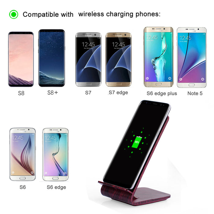 SCELTECH Wood Grain Stand Fast Wireless Charger, Quick Wireless Charger - iDeviceCase.com