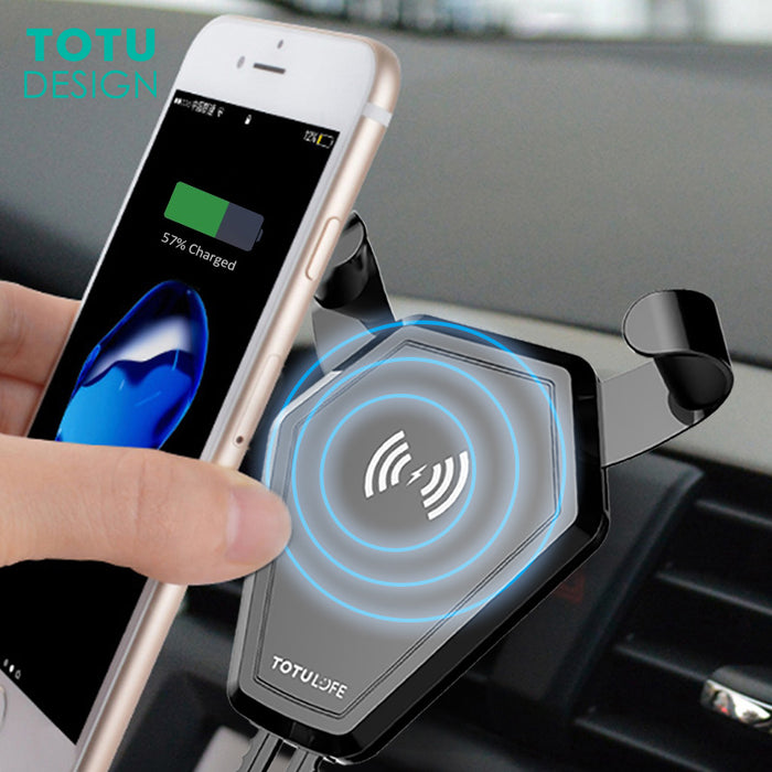 TOTU Qi Wireless Charger Holder Fast Wireless Charging Car Mount Air Vent Car Phone Stand - iDeviceCase.com
