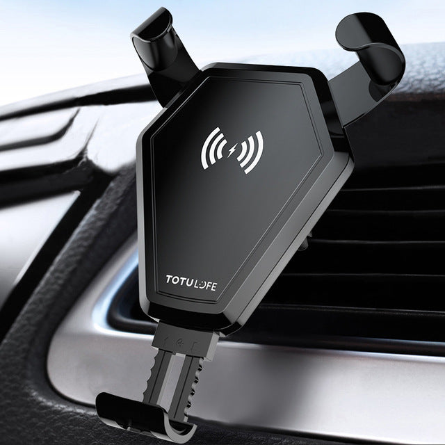 TOTU Qi Wireless Charger Holder Fast Wireless Charging Car Mount Air Vent Car Phone Stand - iDeviceCase.com