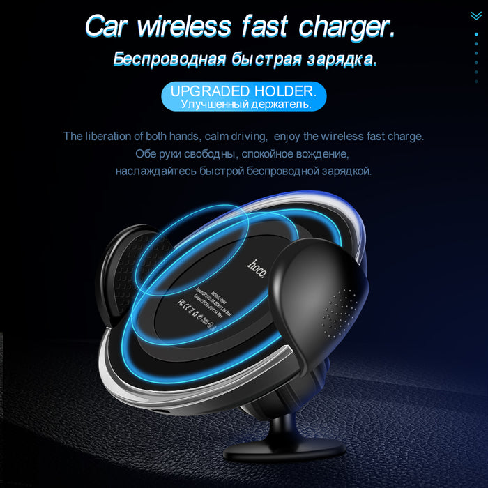 HOCO QI Wireless Car Charger for iPhone X 8 Plus Fast Wireless Charger Car Holder for Samsung S8 S7 Edge Air Vent Phone Stand - iDeviceCase.com