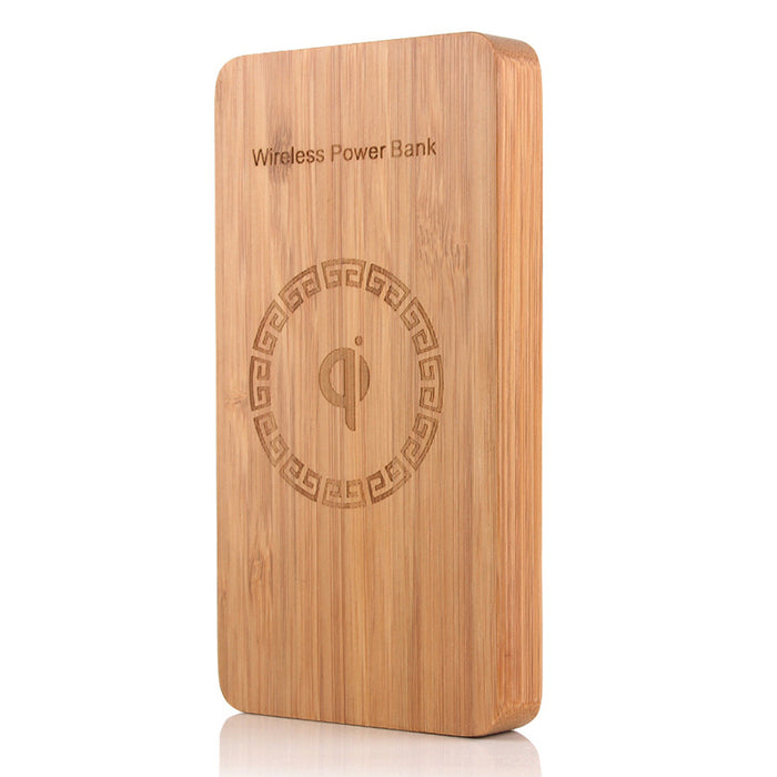 Bamboo Qi Wireless Charger Powerbank 6000mAh Fast Rechargeable External Battery Poverbank Charging - iDeviceCase.com