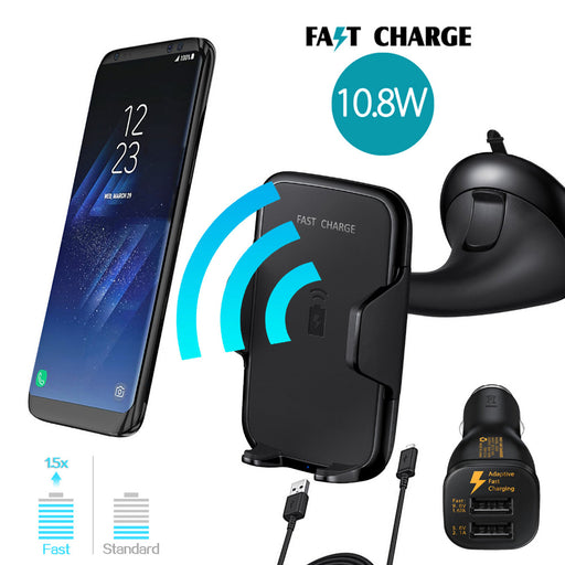 Qi Wireless Car Charger Phone Mount car Holder Fast Qi Charger - iDeviceCase.com