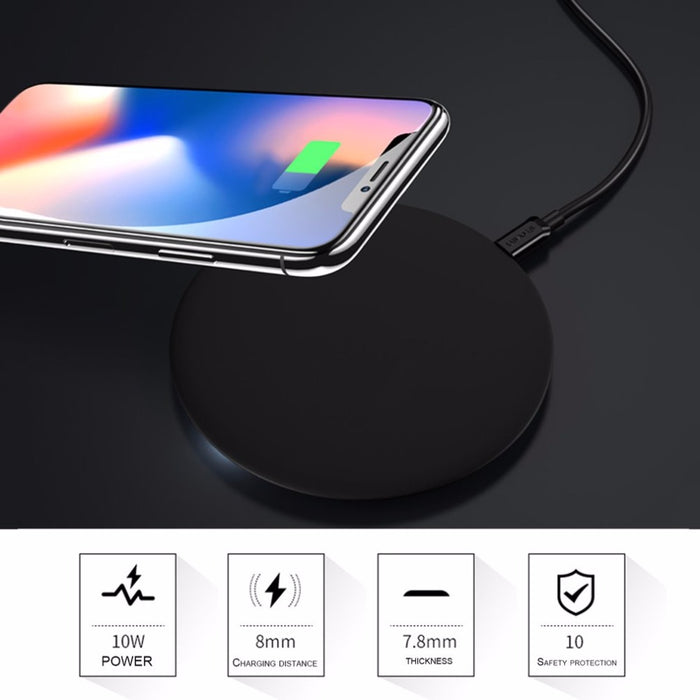 USAMS Quick Charger US-CD24 Desktop Horizontal Type Wireless Fast Charging Pad Portable - iDeviceCase.com