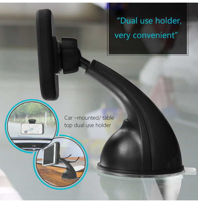 ECDREAM car charger Qi wireless charger 360 degrees rotating phone mount holder stand - iDeviceCase.com