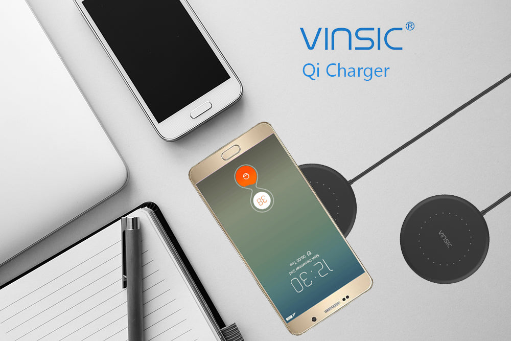 VINSIC VSCW114 5V 1A Qi Wireless Charger Mini Ultra Slim with Cable - iDeviceCase.com