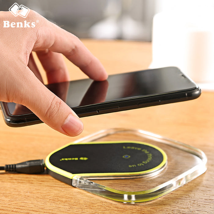 BENKS Portable LED Anti-Slip Qi Wireless Charger High Speed Quick Charging Mat Pad - iDeviceCase.com