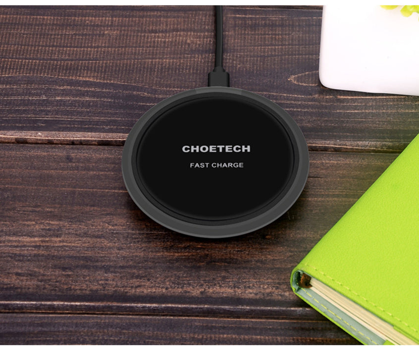 CHOETECH 10W QI Fast Wireless Charger for iPhone 8 iPhone X Samsung Galaxy S8 Plus S7 Edge S6 Note5 Wireless Charging Pad Stand - iDeviceCase.com