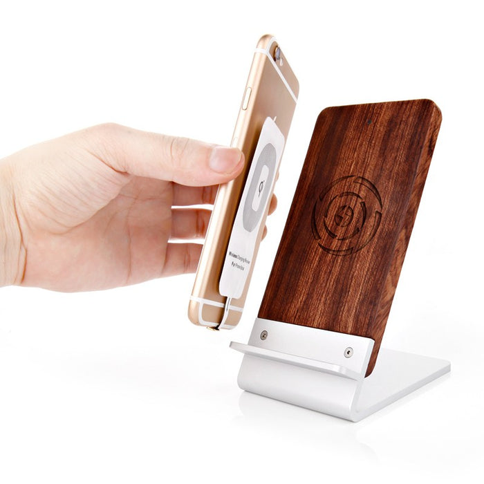 Seenda Fast charger Qi 2.0 Wood Wireless Charger Stand Fast Charge Charging Aluminum wood Holder - iDeviceCase.com